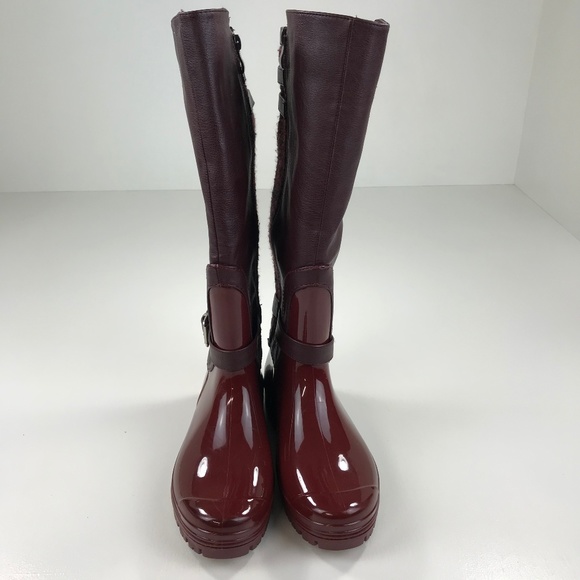 calf length rain boots